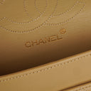 Chanel Medium Classic Vintage Double Flap Bag Beige Quilted Lambskin 24K Gold-Plated Hardware