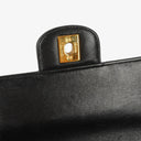 Chanel Single Flap-väska Svart Quiltad Lackläder med 24K Guldpläterade Metallbeslag