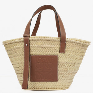 Loewe Neutral/Brown Raffia Basket Bag