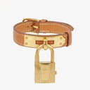 Hermes Kelly Brown Courchevel Leather Gold Plated Watch