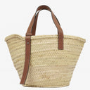 Loewe Neutral/Brown Raffia Basket Bag