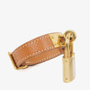 Hermes Kelly Brown Courchevel Leather Gold Plated Watch