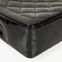 Chanel Single Flap-väska Svart Quiltad Lackläder med 24K Guldpläterade Metallbeslag