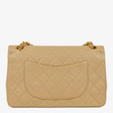 Chanel Medium Classic Vintage Double Flap Bag Beige Quilted Lambskin 24K Gold-Plated Hardware