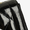 Chanel Single Flap-väska Svart Quiltad Lackläder med 24K Guldpläterade Metallbeslag