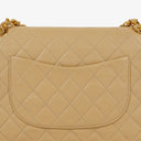 Chanel Medium Classic Vintage Double Flap Bag Beige Quilted Lambskin 24K Gold-Plated Hardware