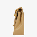 Chanel Medium Classic Vintage Double Flap Bag Beige Quilted Lambskin 24K Gold-Plated Hardware