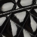 Chanel Single Flap-väska Svart Quiltad Lackläder med 24K Guldpläterade Metallbeslag