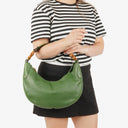 Gucci Green Pebbled Leather Bamboo Ring Hobo Bag