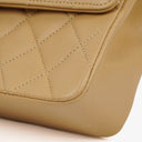 Chanel Medium Classic Vintage Double Flap Bag Beige Quilted Lambskin 24K Gold-Plated Hardware