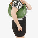 Gucci Green Pebbled Leather Bamboo Ring Hobo Bag