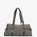 Christian Dior Black Leather Trotter Monogram Canvas Charms Shoulder Bag