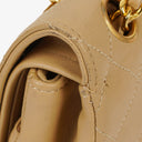 Chanel Medium Classic Vintage Double Flap Bag Beige Quilted Lambskin 24K Gold-Plated Hardware