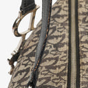 Christian Dior Black Leather Trotter Monogram Canvas Charms Shoulder Bag
