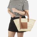 Loewe Neutral/Brown Raffia Basket Bag