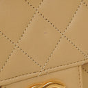 Chanel Medium Classic Vintage Double Flap Bag Beige Quilted Lambskin 24K Gold-Plated Hardware