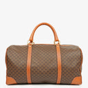 Celine Vintage Macadam Triomphe Brown Travel Bag