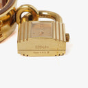 Hermes Kelly Brown Courchevel Leather Gold Plated Watch