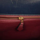 Hermès Kelly 32 Sellier Rouge H, Bleu Marine and Vert Fonce Box Calf Tricolor With Gold Hardware