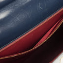 Hermès Kelly 32 Sellier Rouge H, Bleu Marine and Vert Fonce Box Calf Tricolor With Gold Hardware