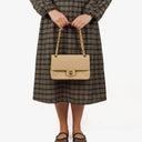 Chanel Medium Classic Vintage Double Flap Bag Beige Quilted Lambskin 24K Gold-Plated Hardware