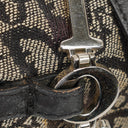 Christian Dior Black Leather Trotter Monogram Canvas Charms Shoulder Bag