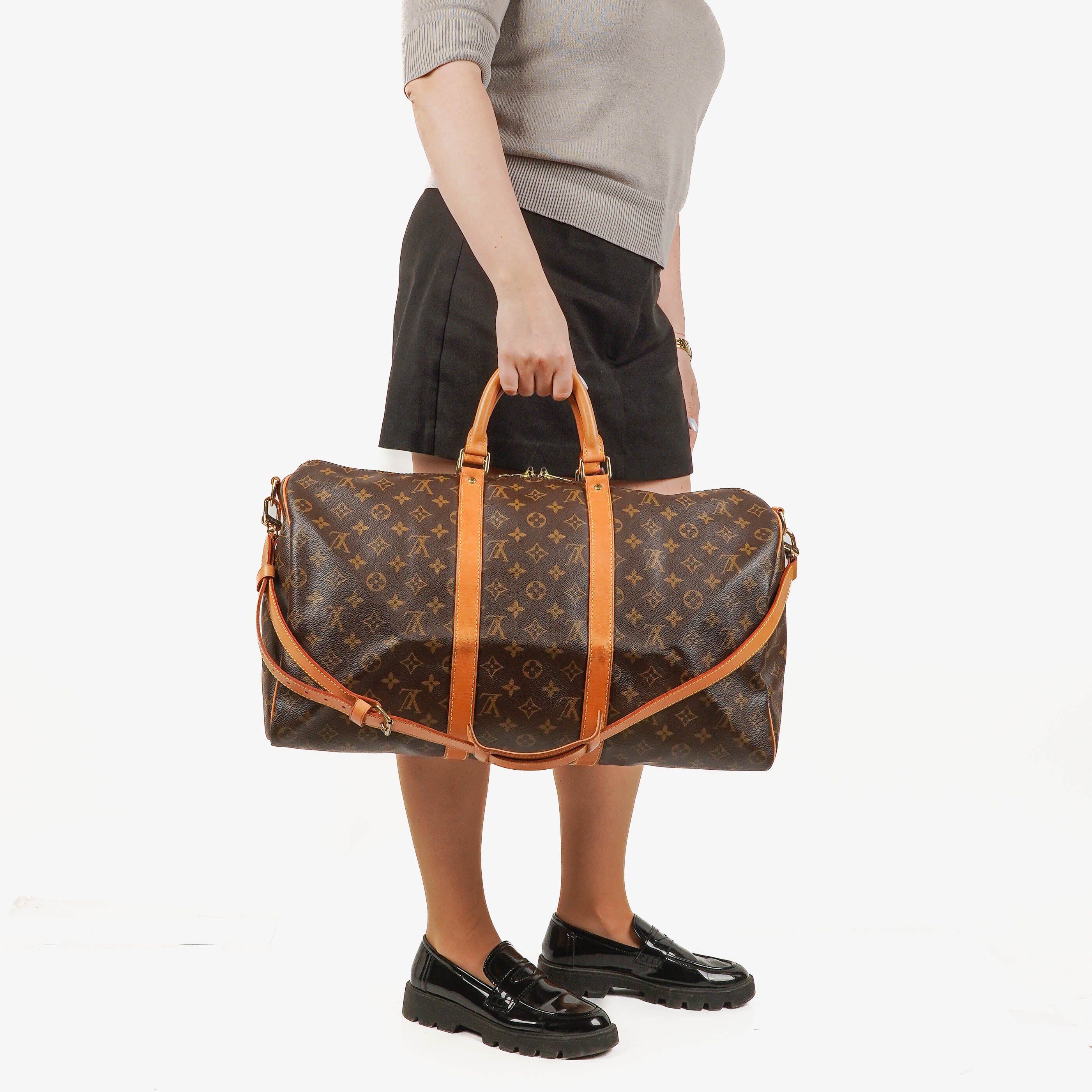 Sac de Voyage Louis Vuitton Keepall 50 Bandoulière en Toile Monogramme