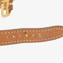 Hermes Kelly Brown Courchevel Leather Gold Plated Watch