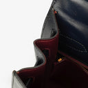 Hermès Kelly 32 Sellier Rouge H, Bleu Marine and Vert Fonce Box Calf Tricolor With Gold Hardware