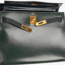 Hermès Kelly 32 Sellier Rouge H, Bleu Marine and Vert Fonce Box Calf Tricolor With Gold Hardware