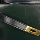 Hermès Kelly 32 Sellier Rouge H, Bleu Marine and Vert Fonce Box Calf Tricolor With Gold Hardware