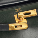 Hermès Kelly 32 Sellier Rouge H, Bleu Marine and Vert Fonce Box Calf Tricolor With Gold Hardware