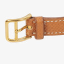 Hermes Kelly Brown Courchevel Leather Gold Plated Watch
