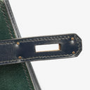 Hermès Kelly 32 Sellier Rouge H, Bleu Marine and Vert Fonce Box Calf Tricolor With Gold Hardware