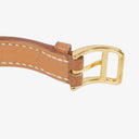 Hermes Kelly Brown Courchevel Leather Gold Plated Watch