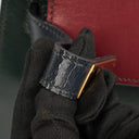 Hermès Kelly 32 Sellier Rouge H, Bleu Marine and Vert Fonce Box Calf Tricolor With Gold Hardware