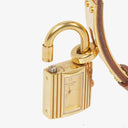 Hermes Kelly Brown Courchevel Leather Gold Plated Watch