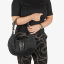 Coach Black Signature Canvas Buckle Bag