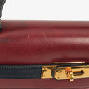 Hermès Kelly 32 Sellier Rouge H, Bleu Marine and Vert Fonce Box Calf Tricolor With Gold Hardware