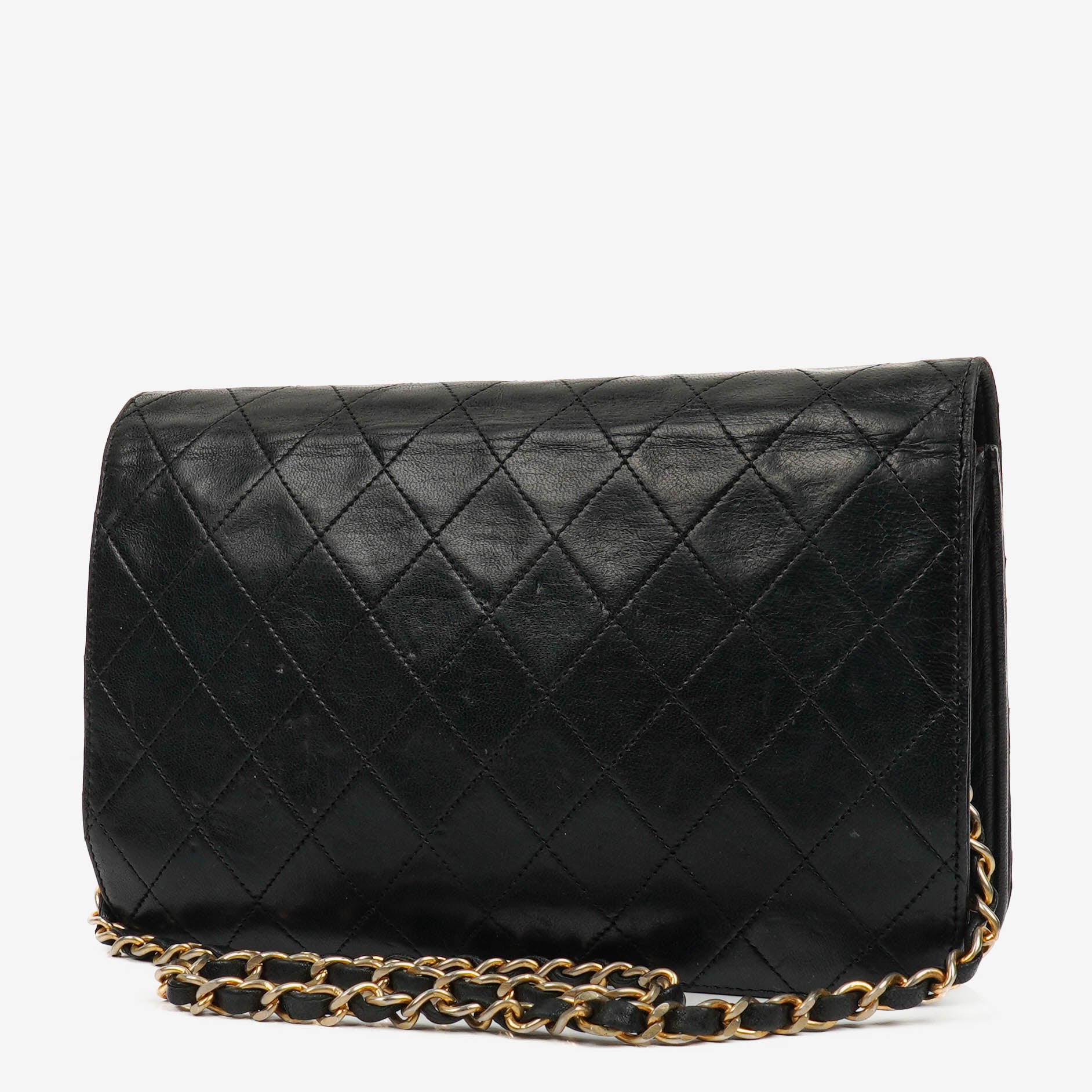 Chanel Classic Full Flap Bag Black Quilted Leather 24K Gold-Plated Hardware