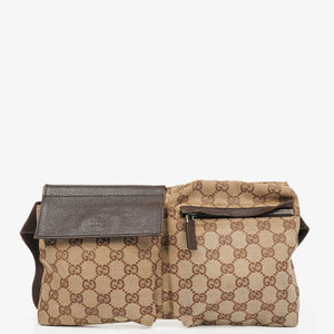 Gucci GG Multicolour Beige/Brown Monogram Canvas Belt Bag
