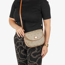 Christian Dior Beige Honeycomb Canvas Shoulder Bag