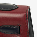 Hermès Kelly 32 Sellier Rouge H, Bleu Marine and Vert Fonce Box Calf Tricolor With Gold Hardware