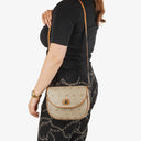 Christian Dior Beige Honeycomb Canvas Shoulder Bag
