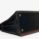 Hermès Kelly 32 Sellier Rouge H, Bleu Marine and Vert Fonce Box Calf Tricolor With Gold Hardware