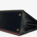 Hermès Kelly 32 Sellier Rouge H, Bleu Marine and Vert Fonce Box Calf Tricolor With Gold Hardware
