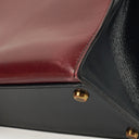 Hermès Kelly 32 Sellier Rouge H, Bleu Marine and Vert Fonce Box Calf Tricolor With Gold Hardware