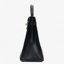 Hermès Kelly 32 Sellier Rouge H, Bleu Marine and Vert Fonce Box Calf Tricolor With Gold Hardware