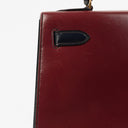 Hermès Kelly 32 Sellier Rouge H, Bleu Marine and Vert Fonce Box Calf Tricolor With Gold Hardware
