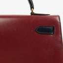 Hermès Kelly 32 Sellier Rouge H, Bleu Marine and Vert Fonce Box Calf Tricolor With Gold Hardware